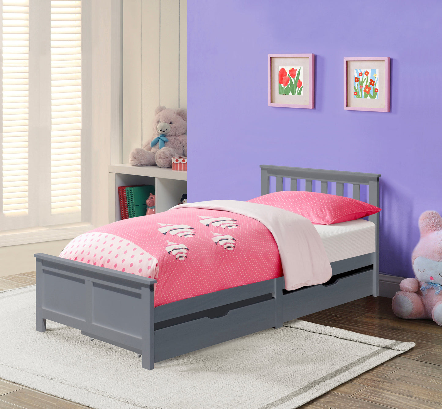 Banwell Wooden Bed with Sliding Drawers and Mattress options