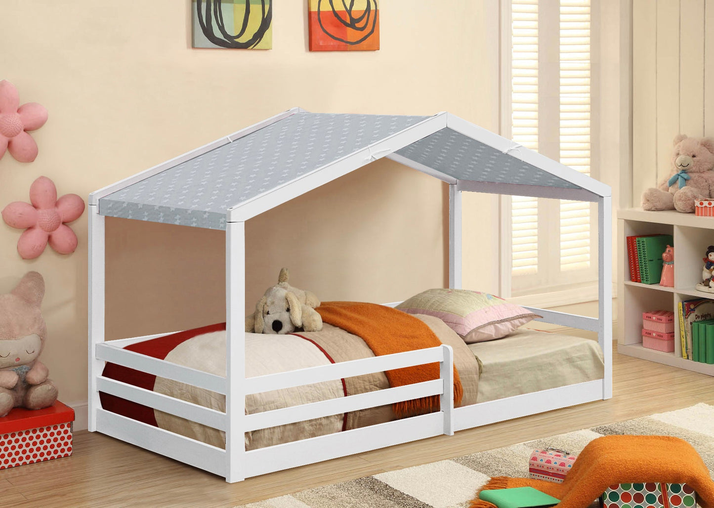 Capton 3ft Wooden House Style Bed With Tent Options