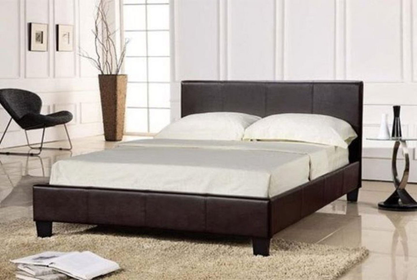 Faux Leather Prado Bed with optional Mattress