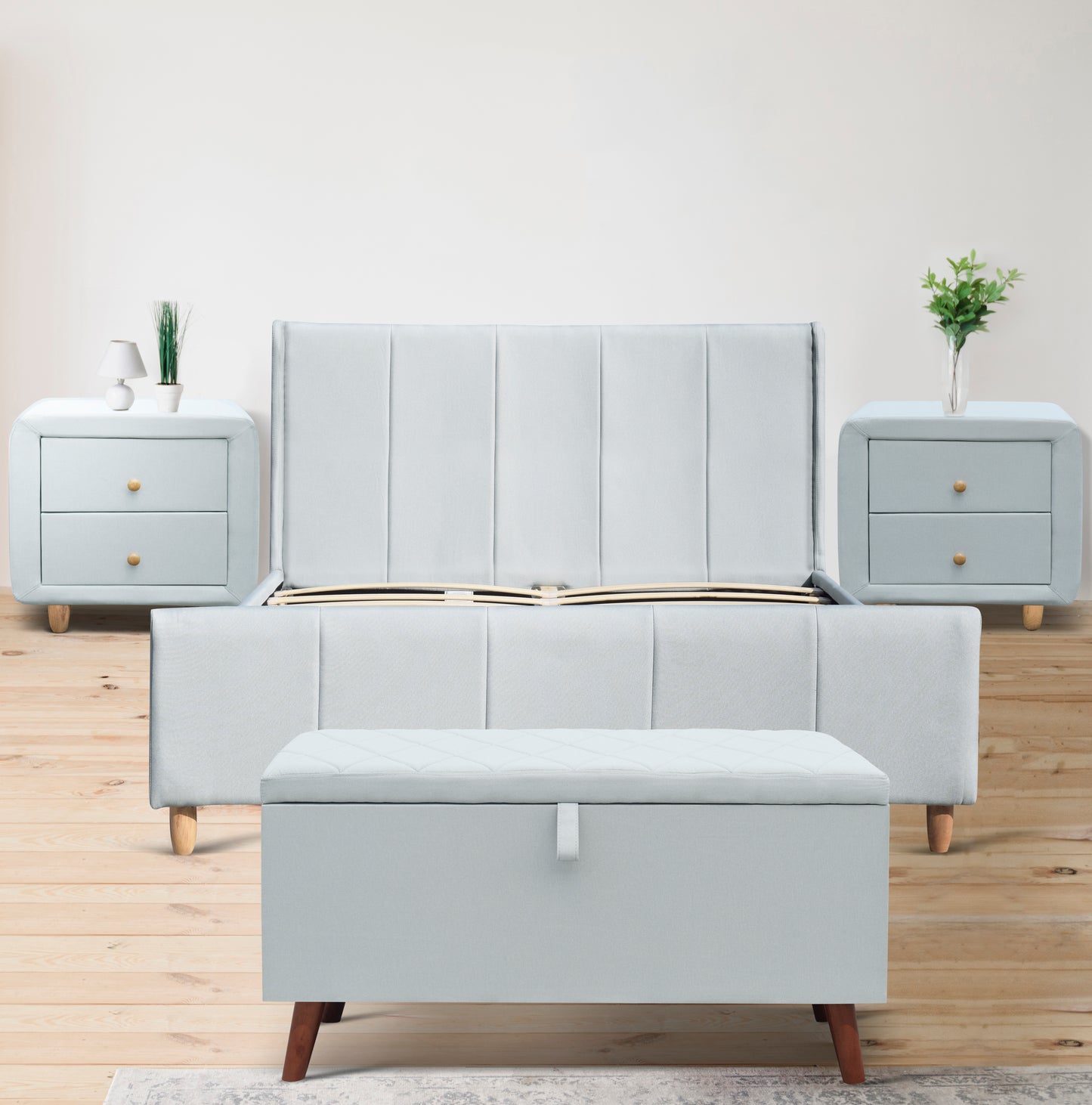 Fabric Jakarta Bed with optional Mattress