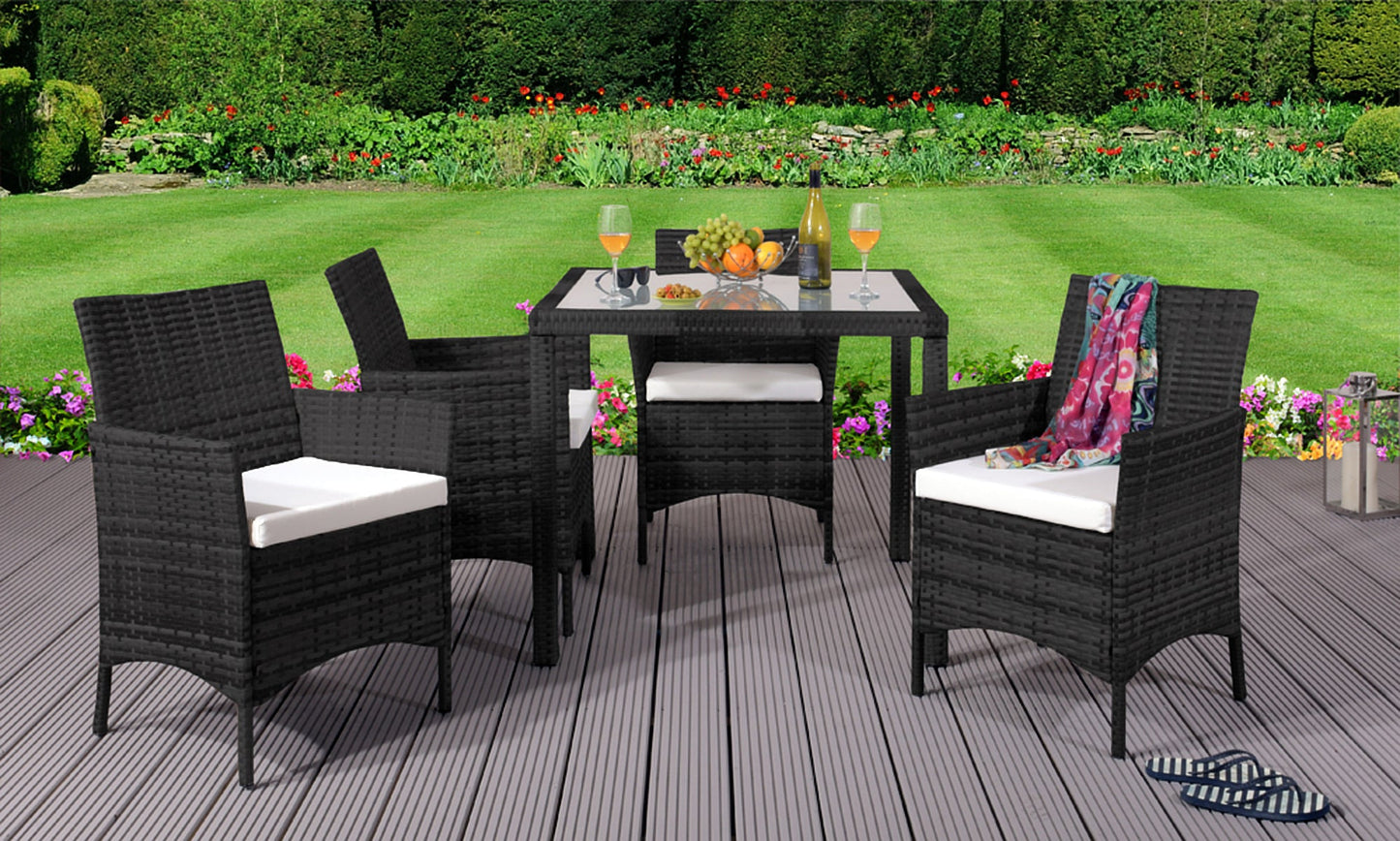 Four Seater Square Table Rattan Dining Set