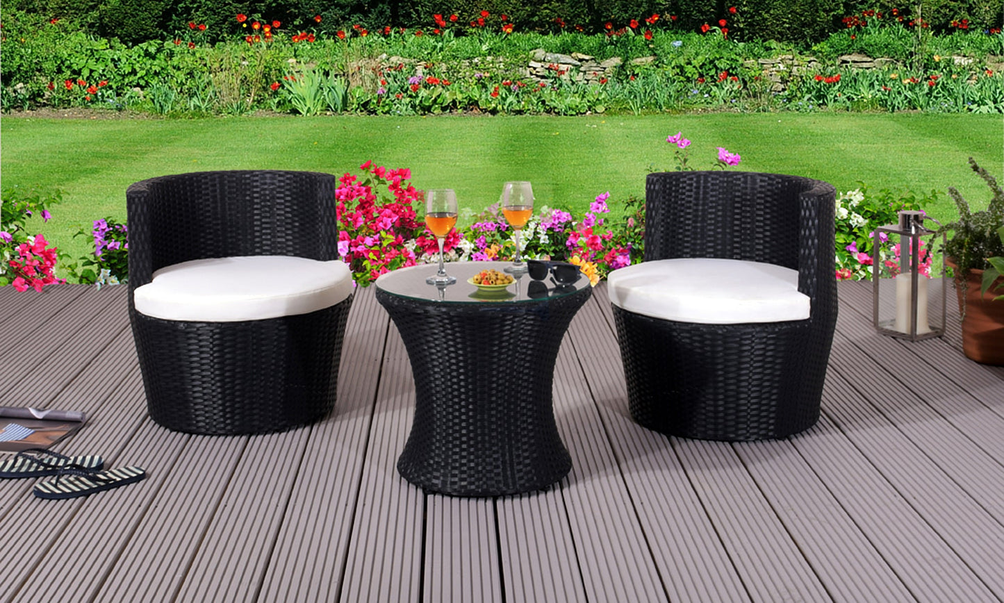 Chic 3-Piece Rattan Bistro Furniture Set - Enhance Your Outdoor Dining Experience