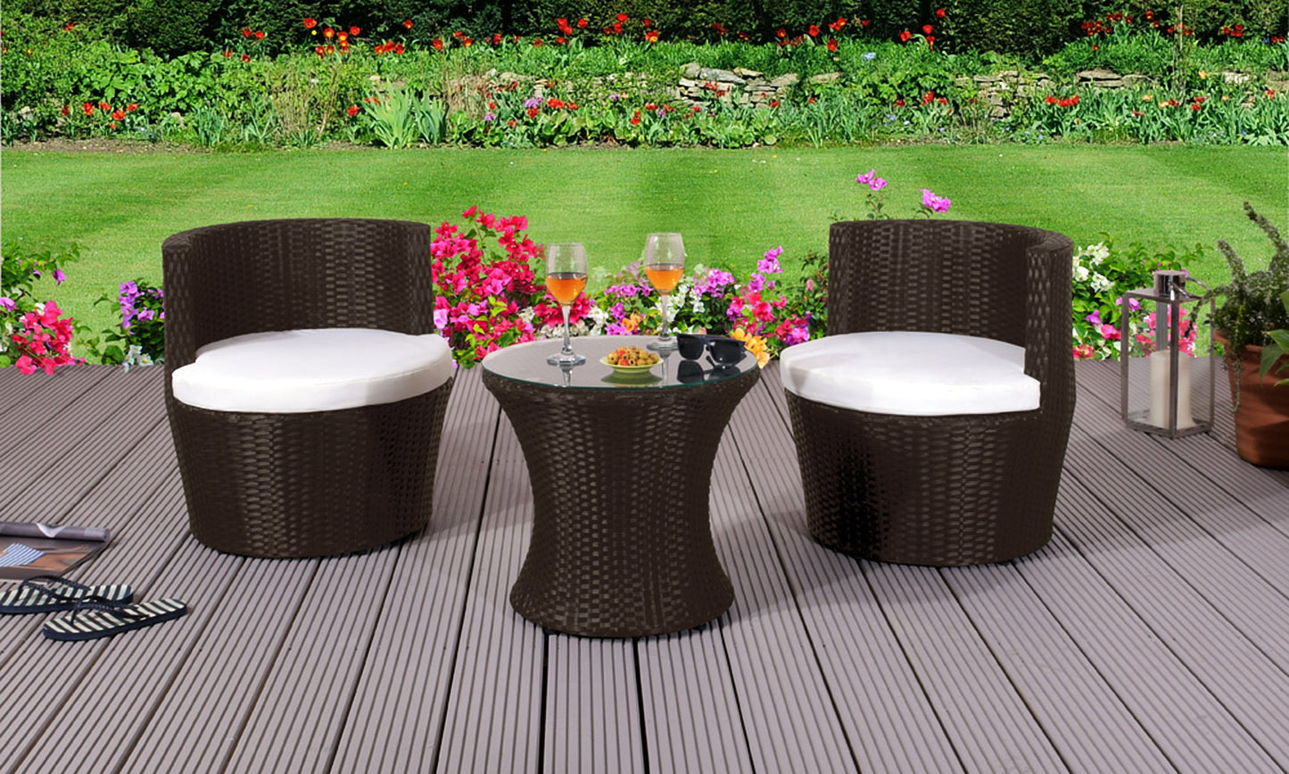 Chic 3-Piece Rattan Bistro Furniture Set - Enhance Your Outdoor Dining Experience