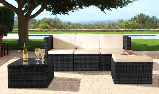 Mumbai 3 Piece Rattan Lounge Set