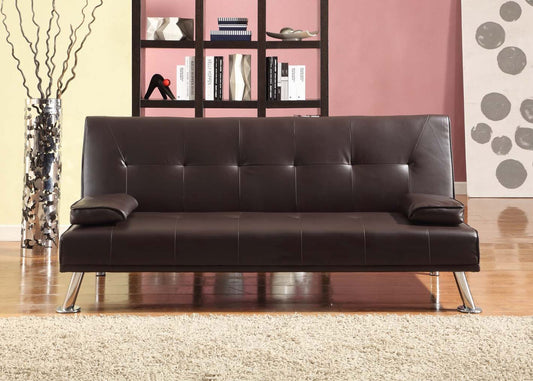 Merlot Faux Leather Italian Style Sofa Bed