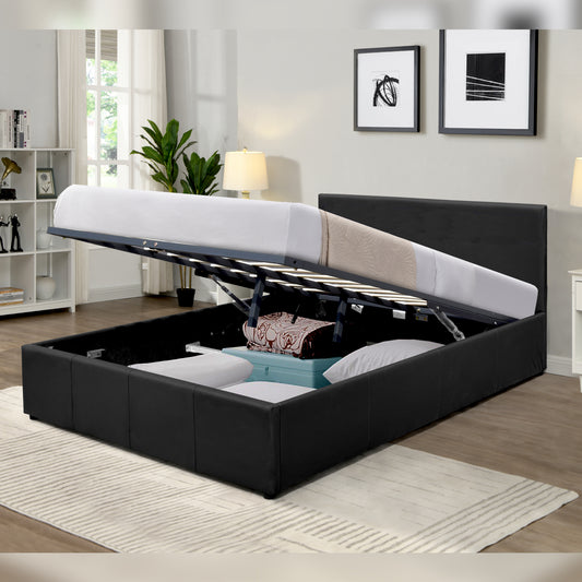 Faux Leather Prado Ottoman Bed with optional Mattress