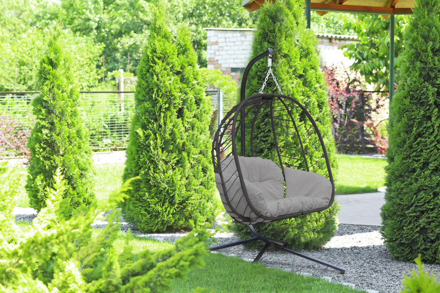 Matilda Swing Rattan Effect Egg Chair