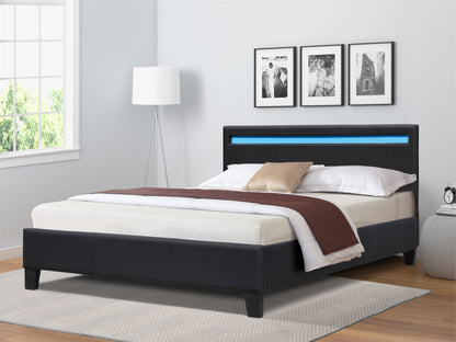 Prado Faux Leather Bed With LED Strip
