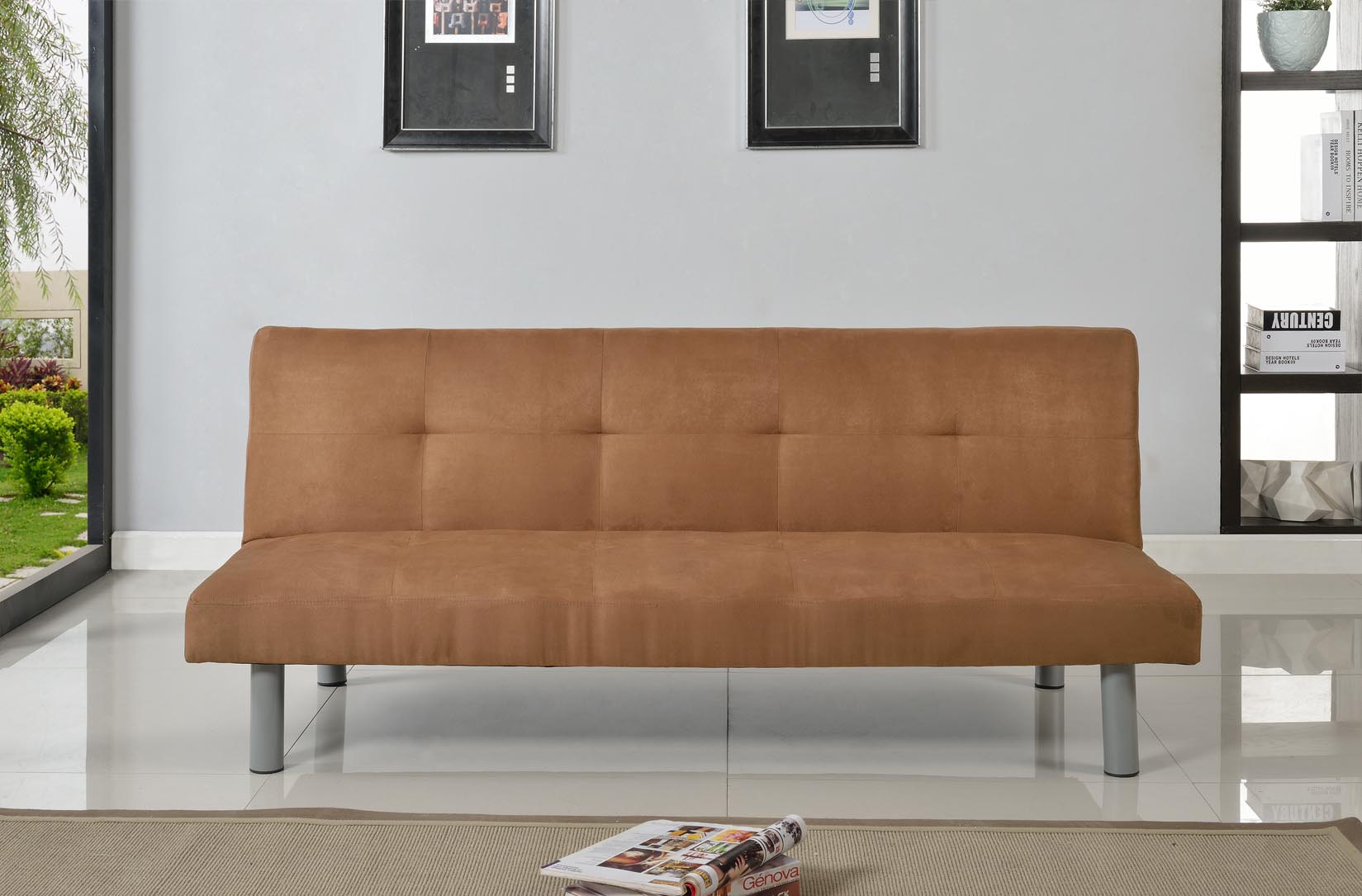 bella faux suede sofa bed