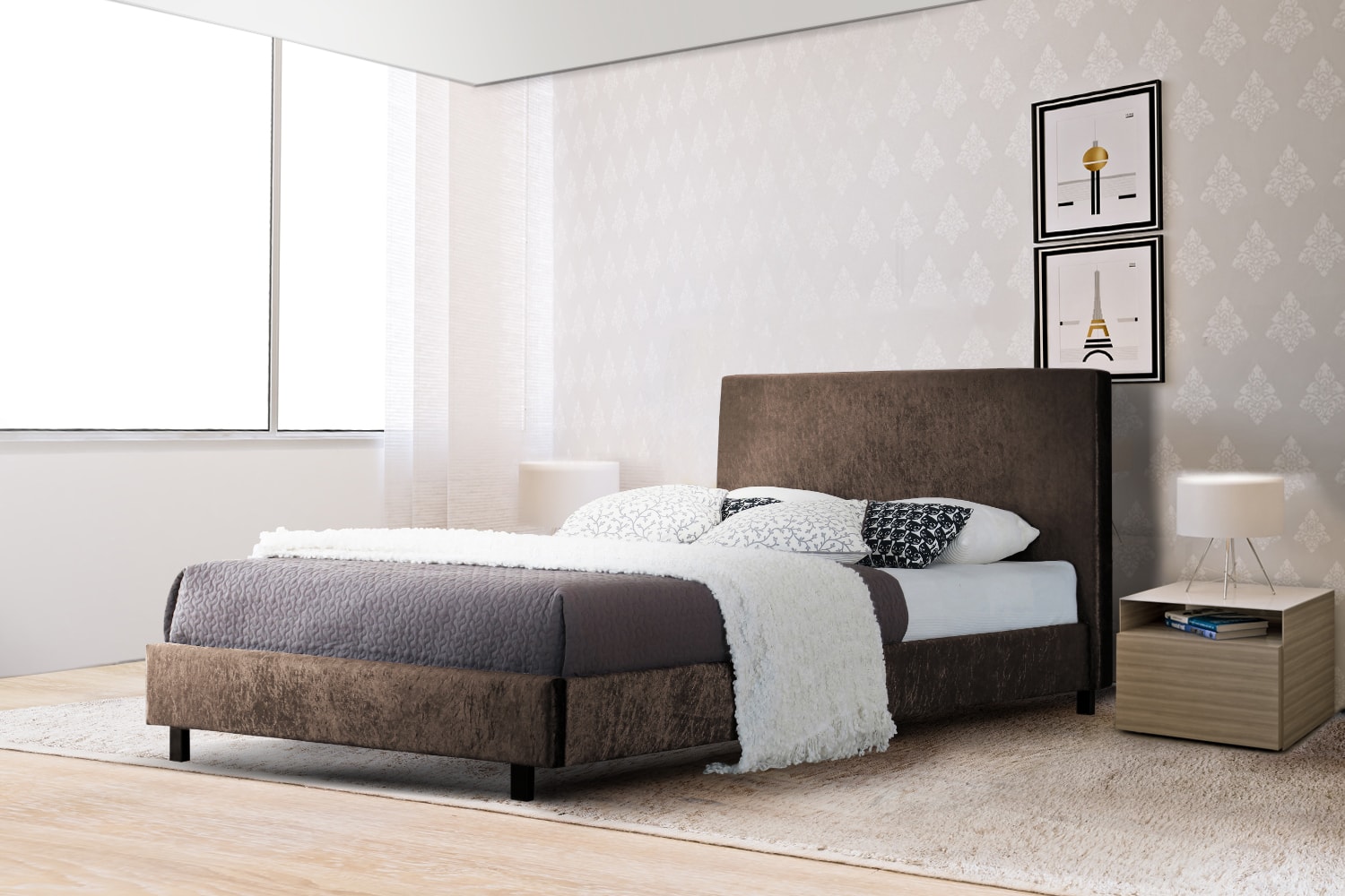 crushed velvet bed with mattress ebay